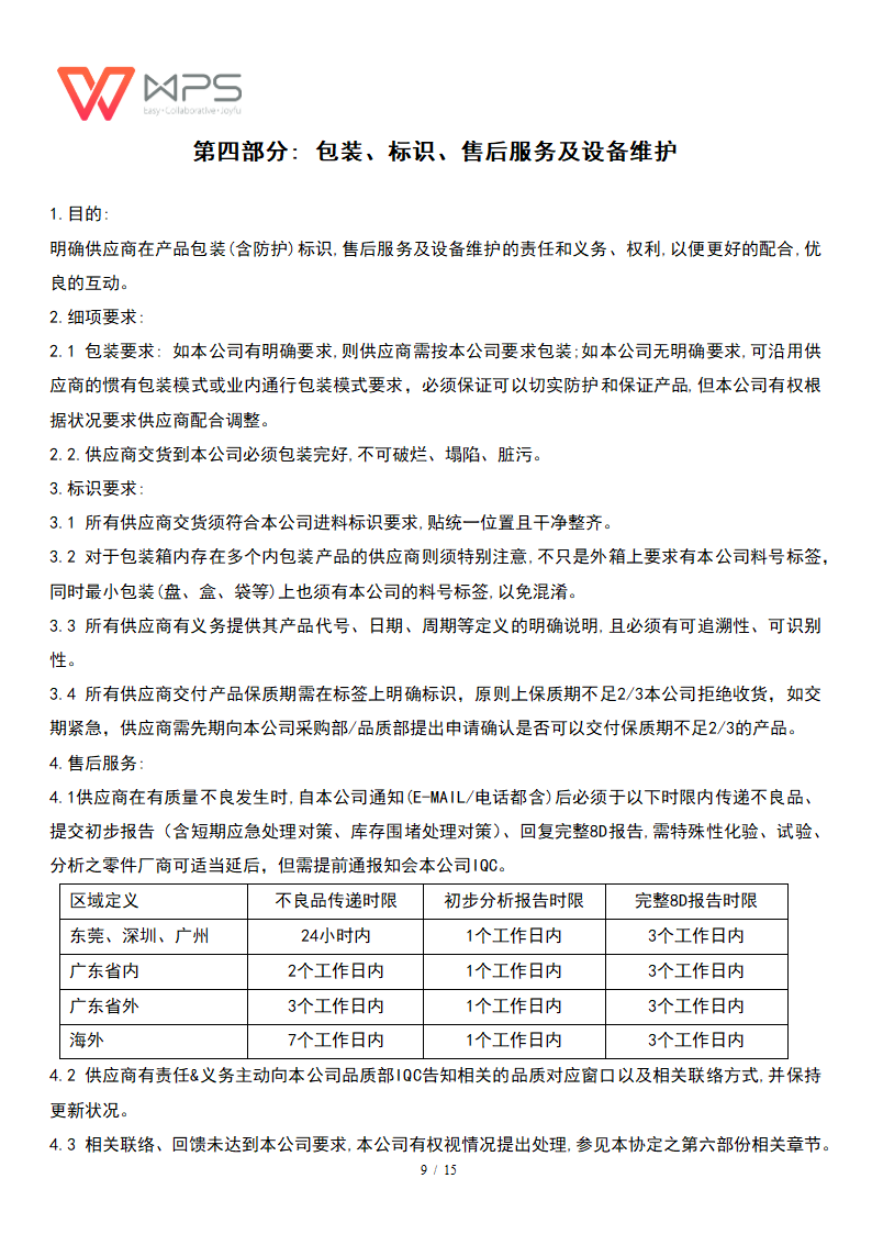 供应商品质保证协议.docx第9页