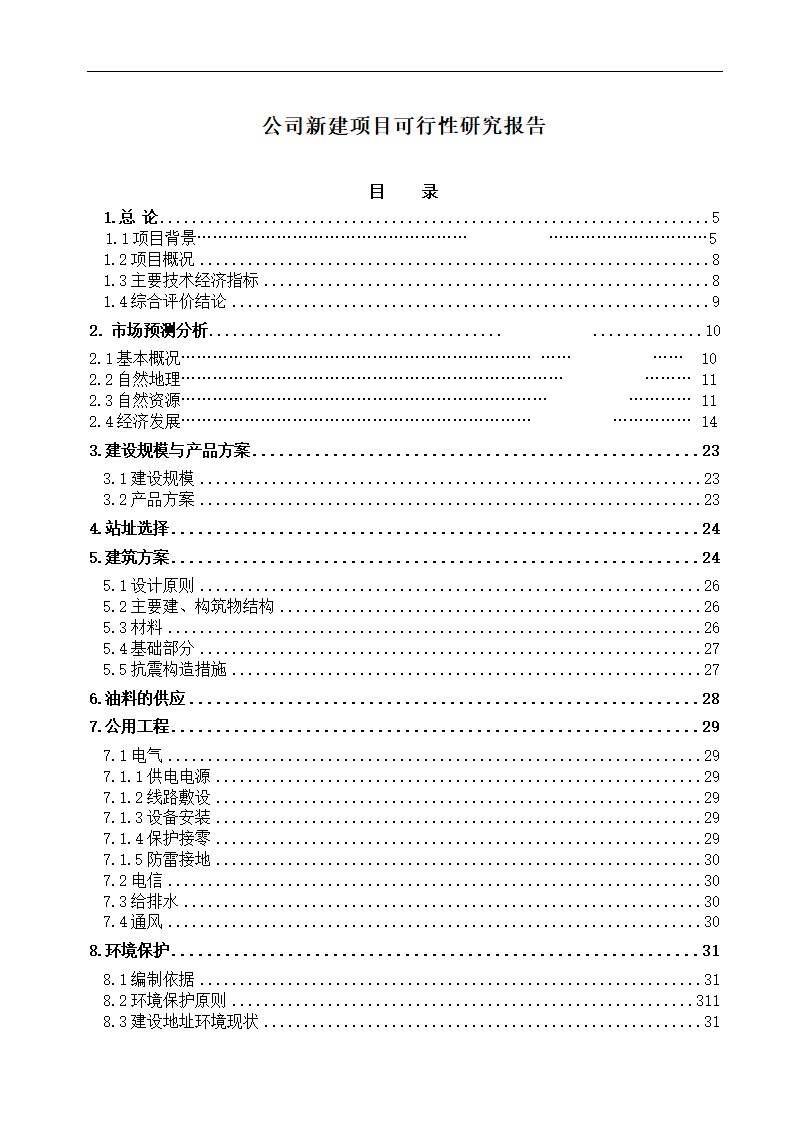 公司新建项目可行性研究报告.docx第1页