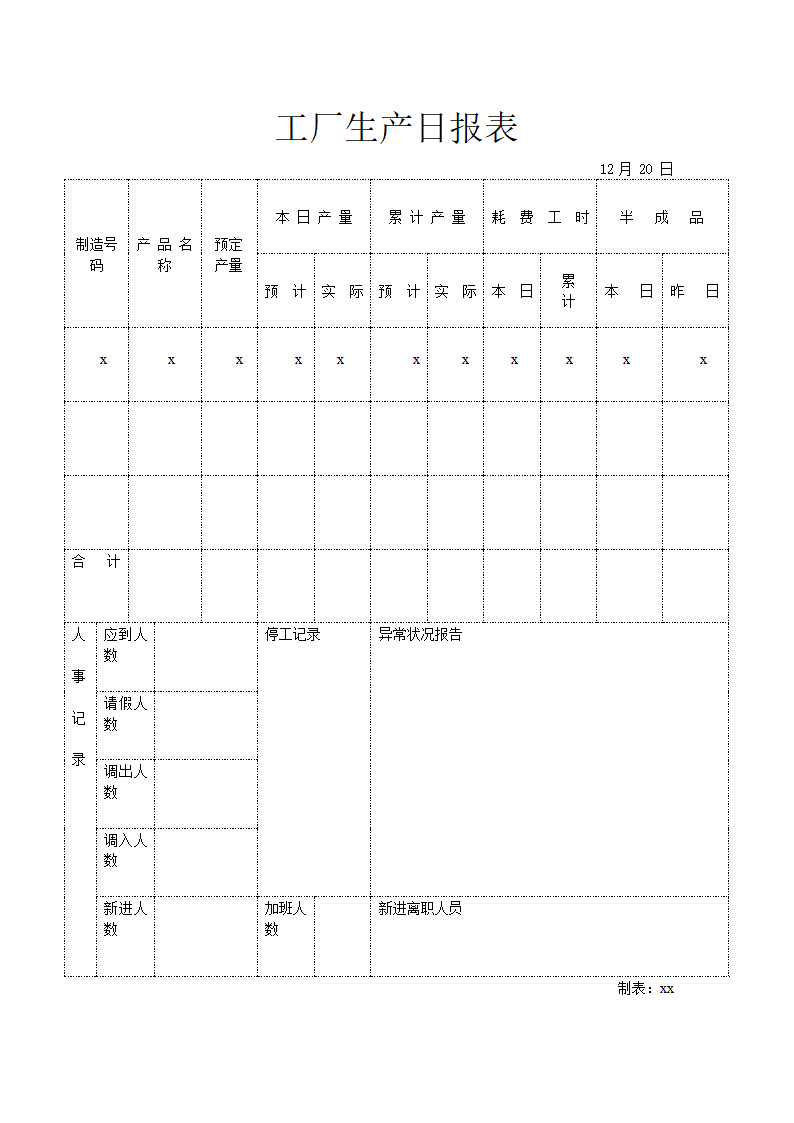 工厂生产日报表.docx第1页