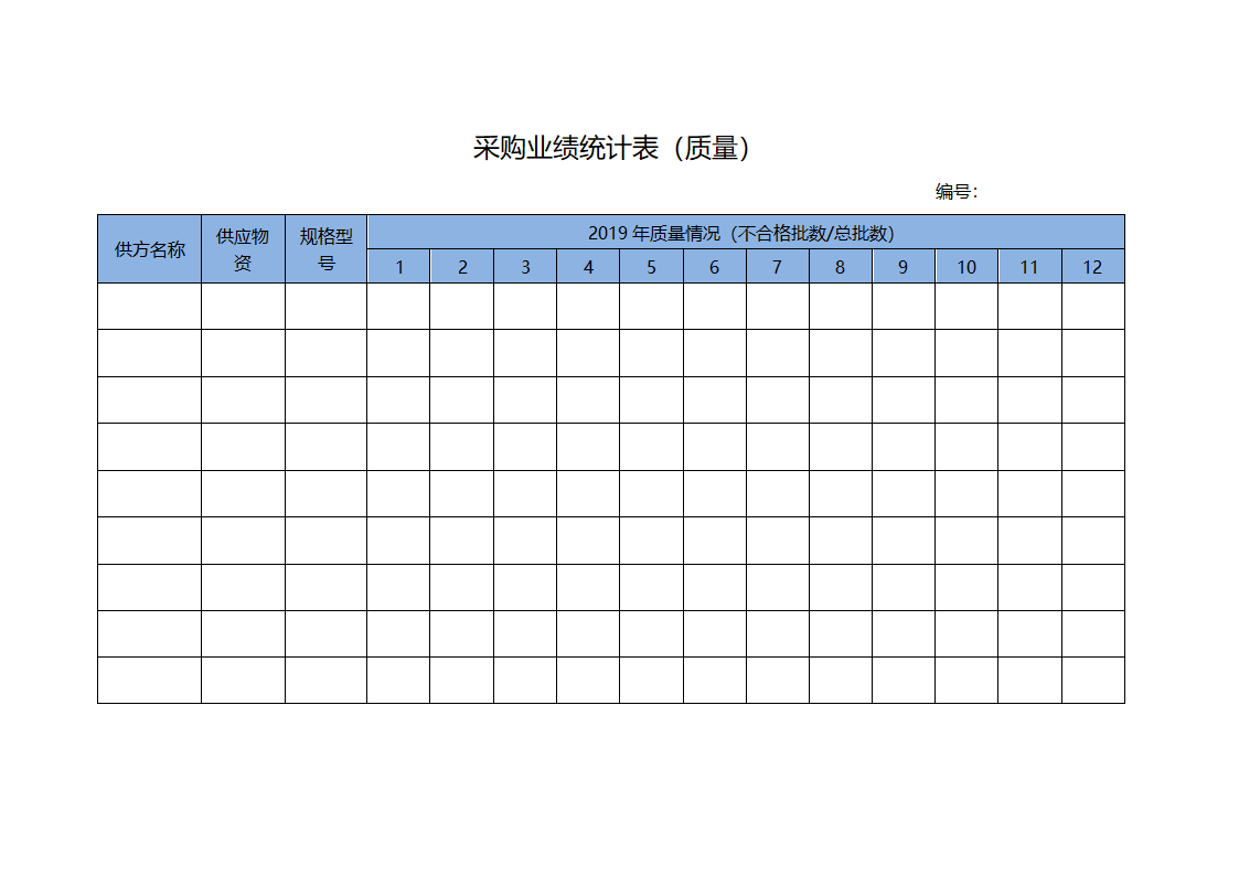 采购业绩统计表通用模板.docx