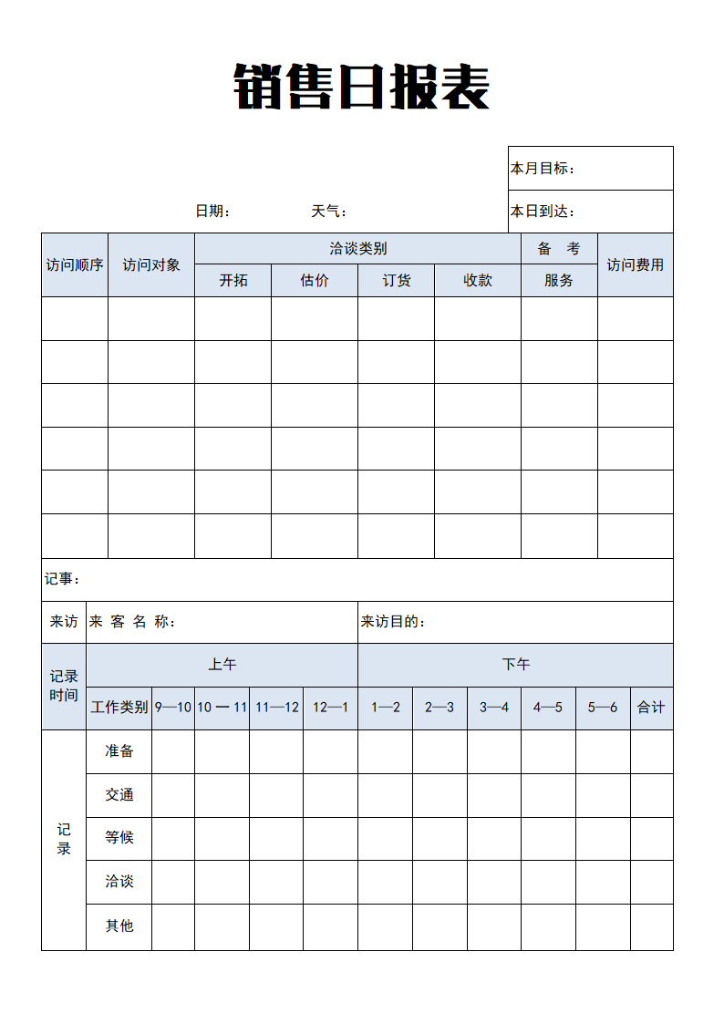 销售日报表.doc第1页