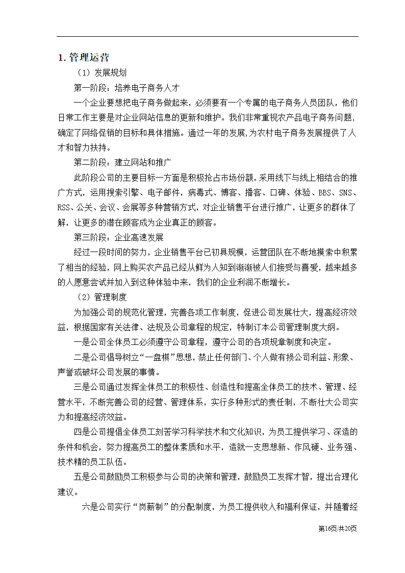 农产品电子商务应用创业计划书.docx第19页