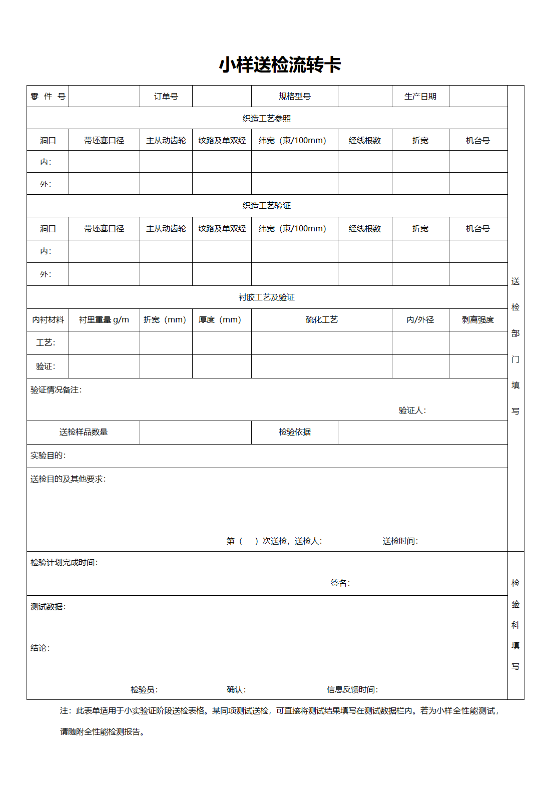 产品小样送检流转表格单.docx