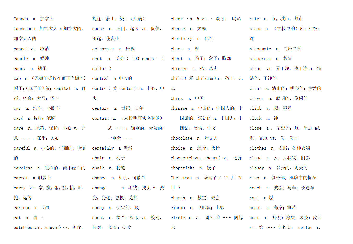 初中义务教育英语新课标必背词汇表.docx第4页