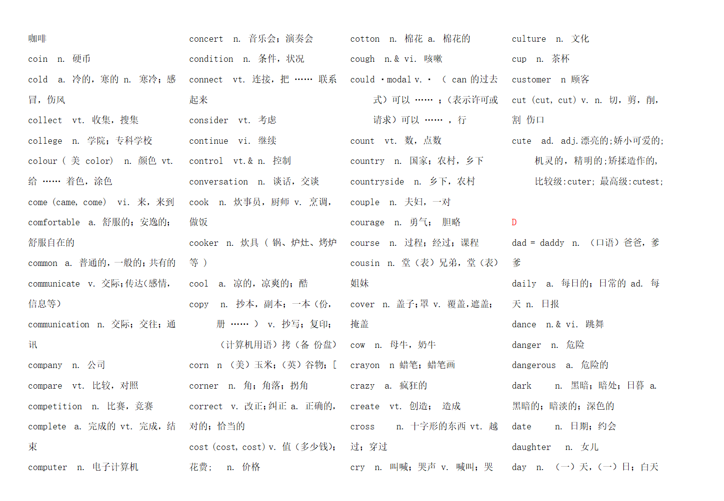 初中义务教育英语新课标必背词汇表.docx第5页