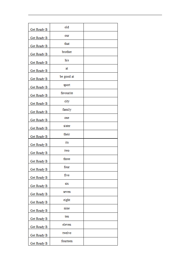 Get Ready 单词默写表2022-2023学年北师大版英语七年级上册（含答案）.doc第7页