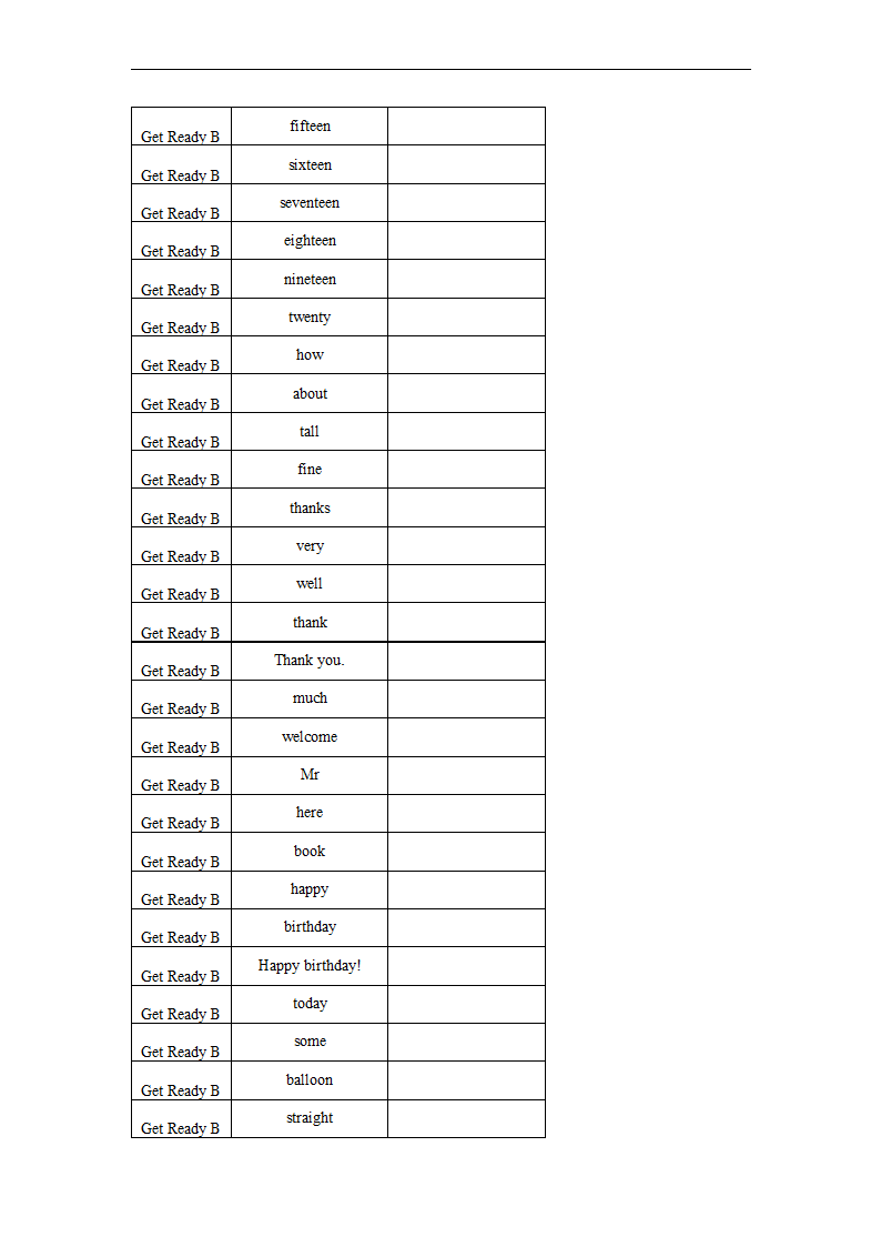 Get Ready 单词默写表2022-2023学年北师大版英语七年级上册（含答案）.doc第10页