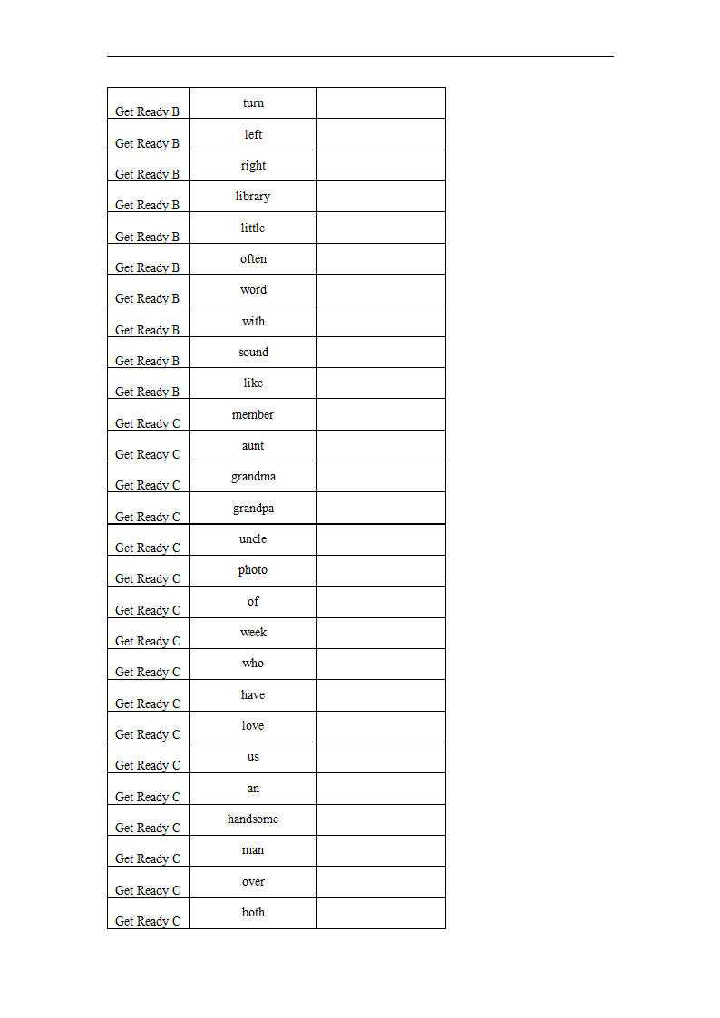 Get Ready 单词默写表2022-2023学年北师大版英语七年级上册（含答案）.doc第11页