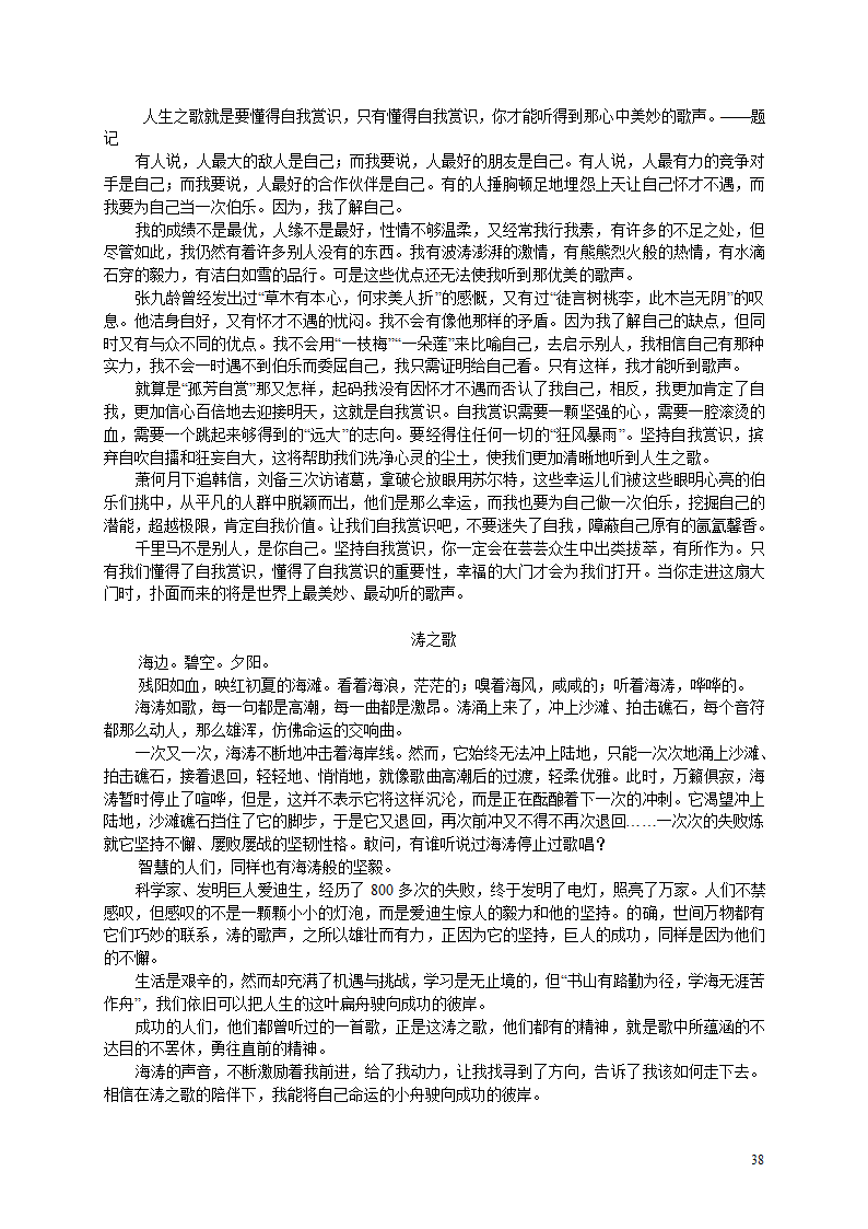 2006年部分地区中考优秀作文选及点评[下学期].doc第38页