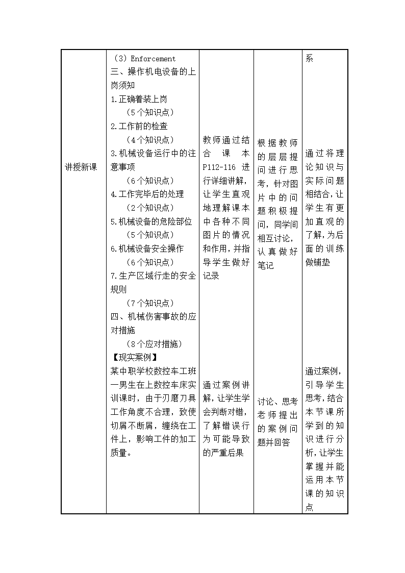 2022-2023学年中职安全教育主题班会 机电操作守规章 教案 （表格式）.doc第3页