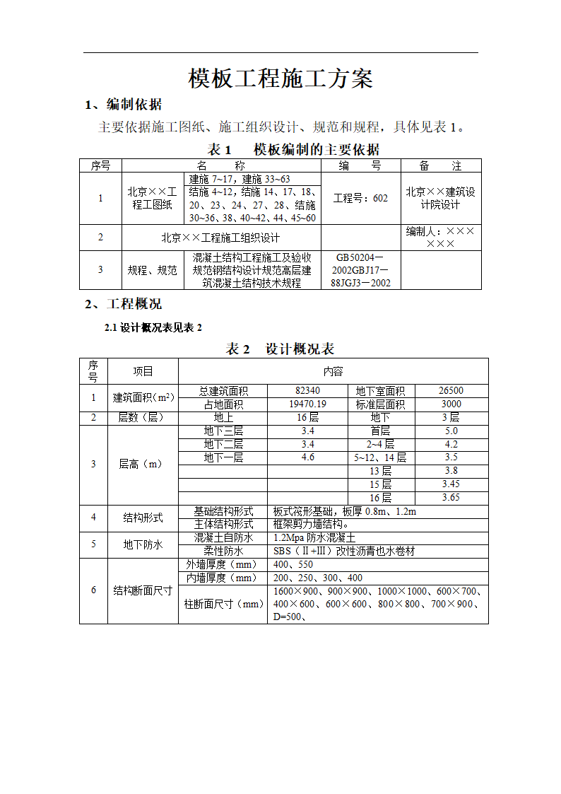 北京某模板工程施工组织设计.doc