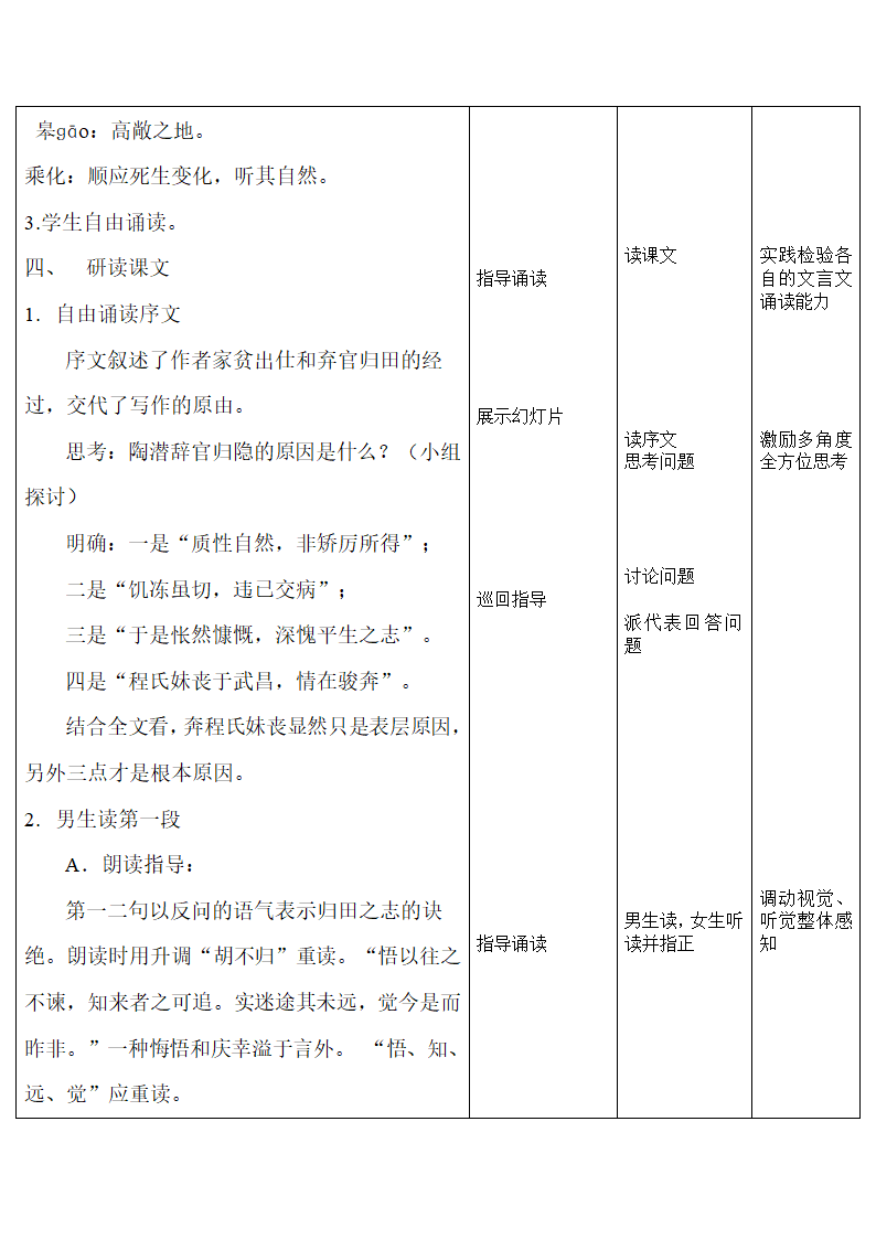 人教版高中（必修五） 语文 第2单元  第4课-归去来兮辞优秀教案.doc第9页