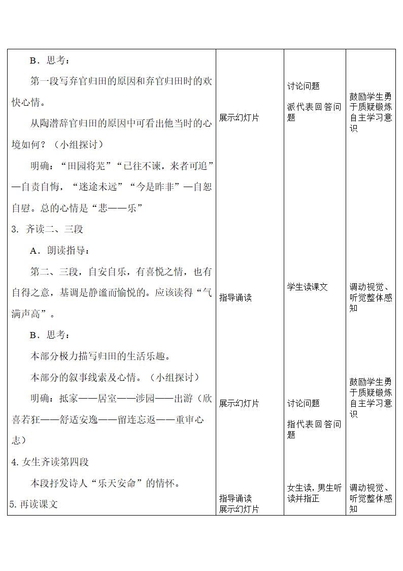 人教版高中（必修五） 语文 第2单元  第4课-归去来兮辞优秀教案.doc第11页