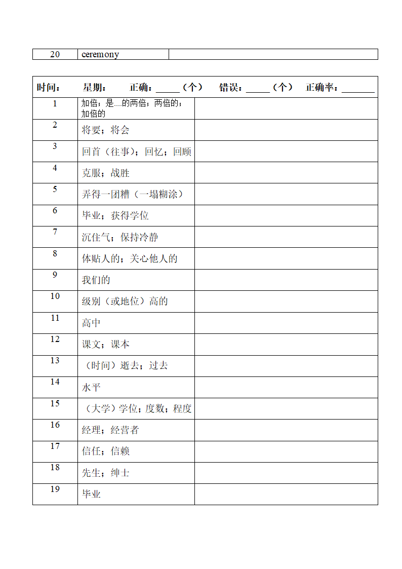 2022年人教版中考复习九年级中英词汇默写（第四周）（word版）.doc第22页