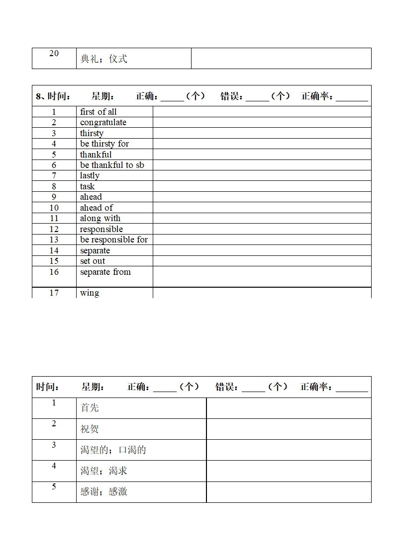 2022年人教版中考复习九年级中英词汇默写（第四周）（word版）.doc第24页