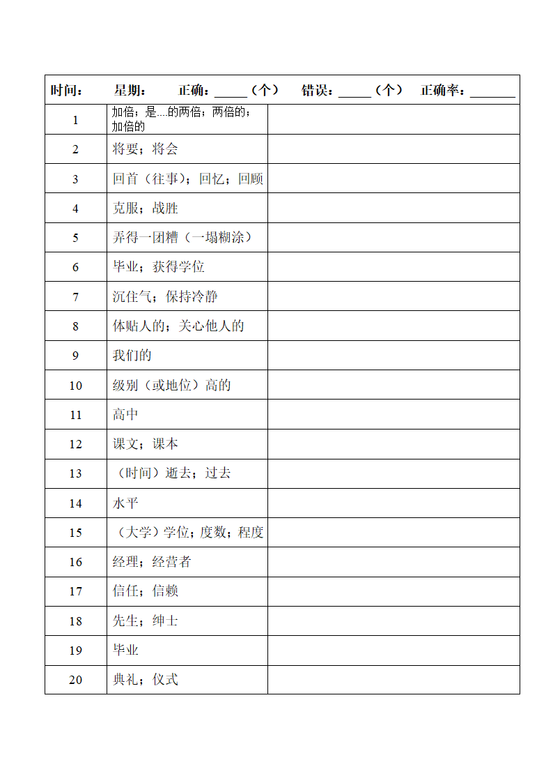 2022年人教版中考复习九年级中英词汇默写（第四周）（word版）.doc第27页