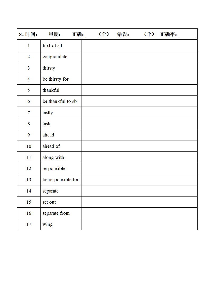 2022年人教版中考复习九年级中英词汇默写（第四周）（word版）.doc第29页