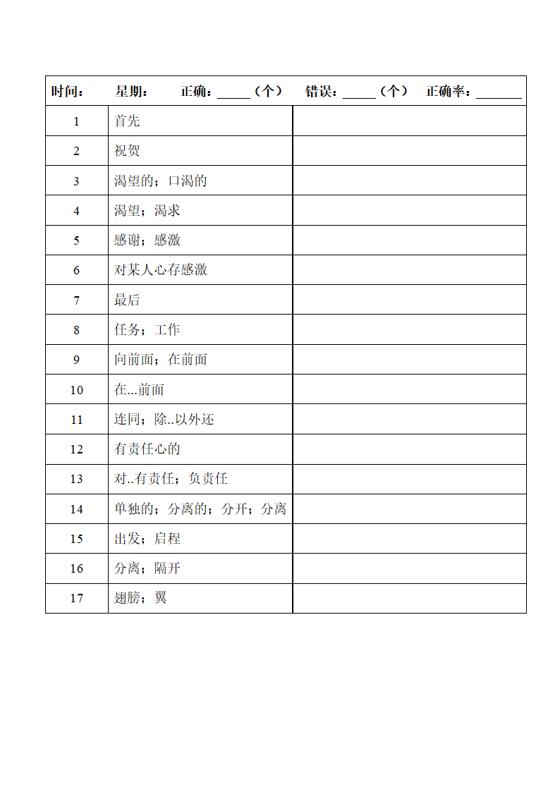 2022年人教版中考复习九年级中英词汇默写（第四周）（word版）.doc第30页