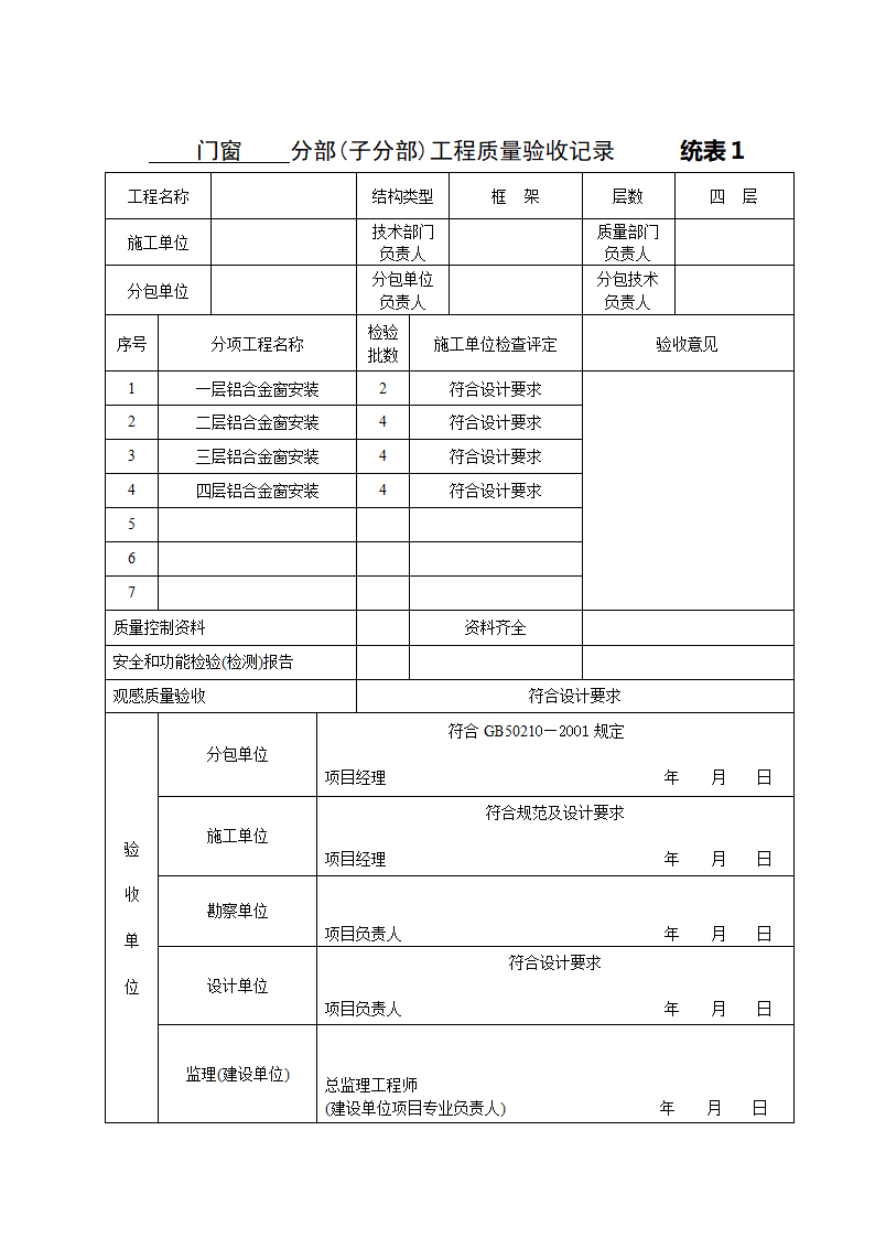 门窗分部子分部工程质量验收记录.doc第2页