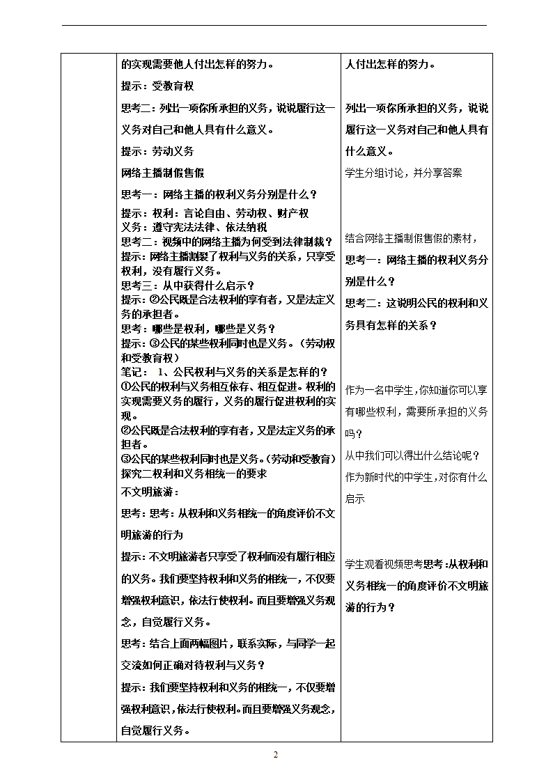 【核心素养目标】4.2《依法履行义务》表格式教案.doc第2页