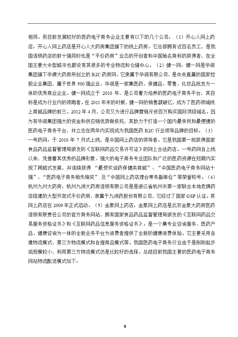 经管类论文：我国医药电子商务物流配送模式研究.docx第12页