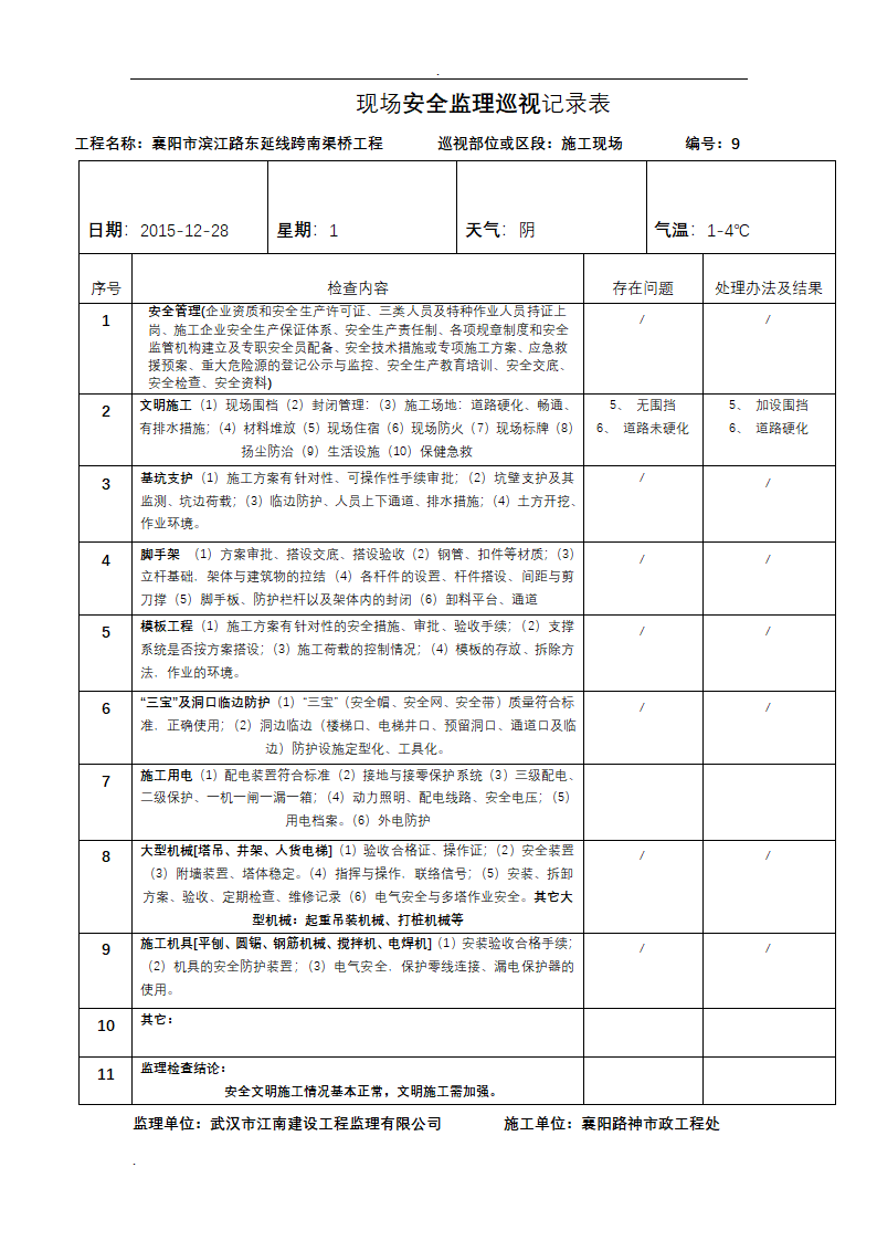 桥梁工程现场安全监理巡视记录表.doc第10页