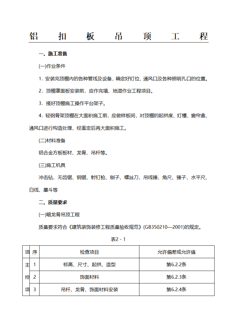 铝扣板吊顶工程资料.docx第1页