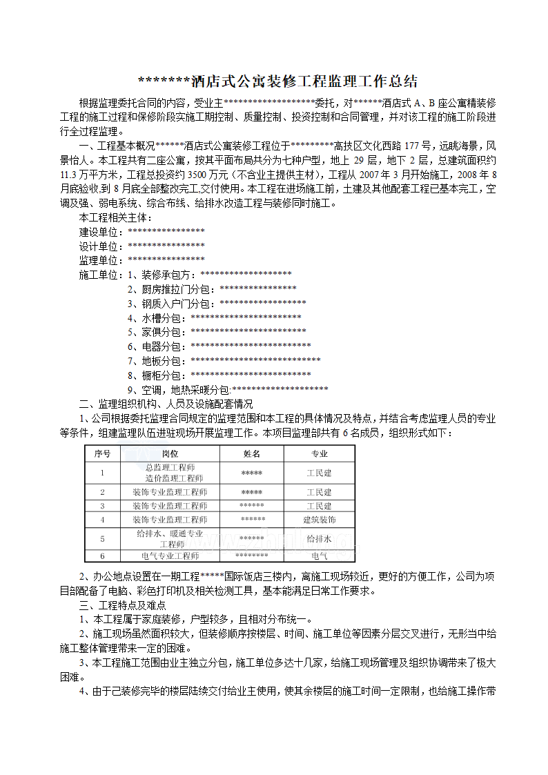 公寓装修工程监理总结.doc第1页