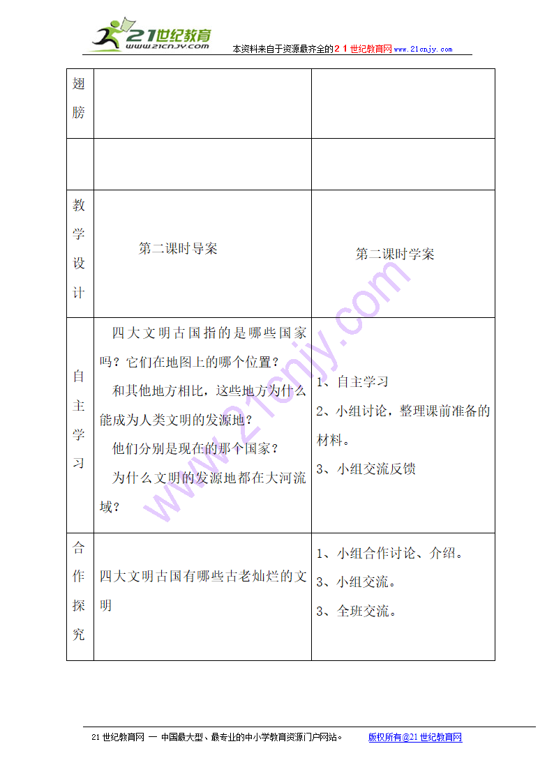 品德与生活六年级上教科版1灿烂的古代文明导学案.doc第3页