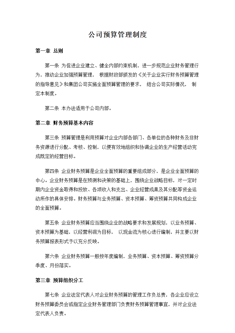 公司预算管理制度.docx第1页