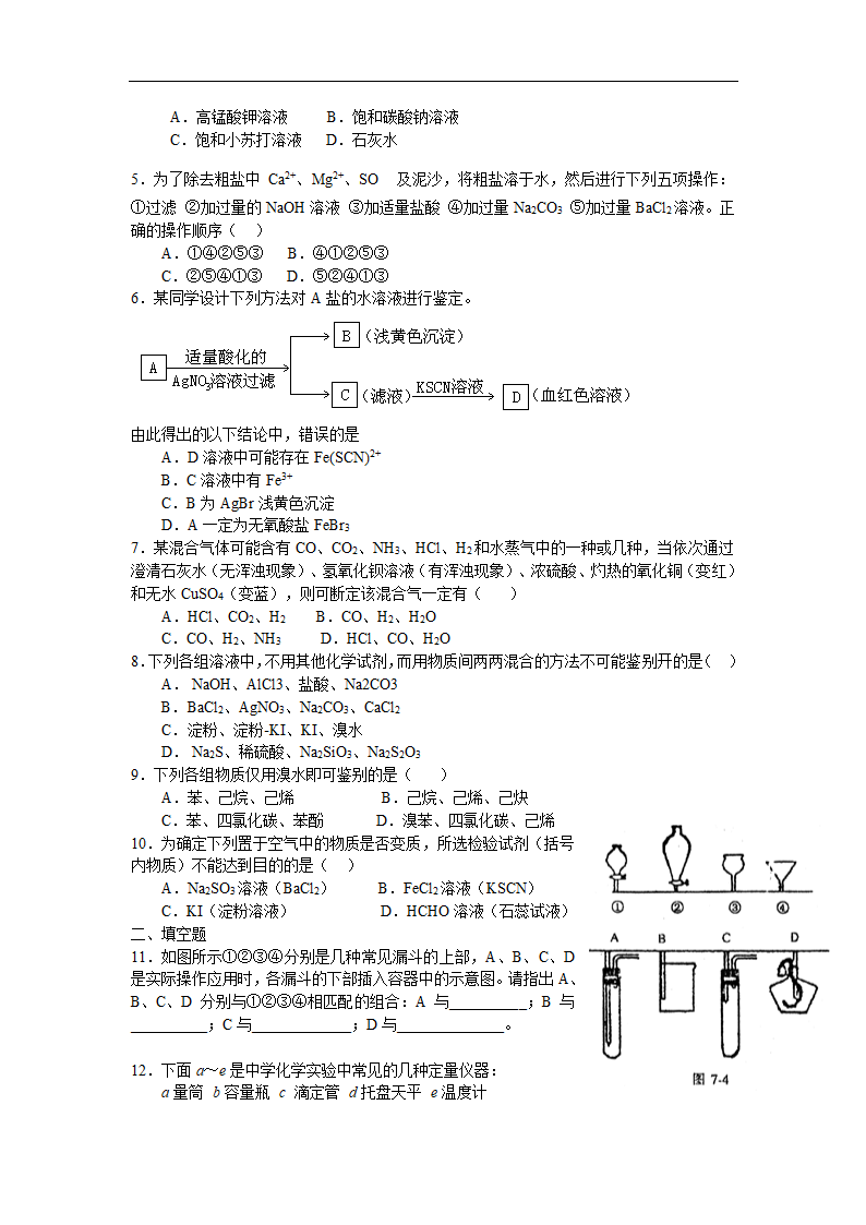 2008年高考化学实验知识点归纳、典型例题及配套练习题.doc第5页