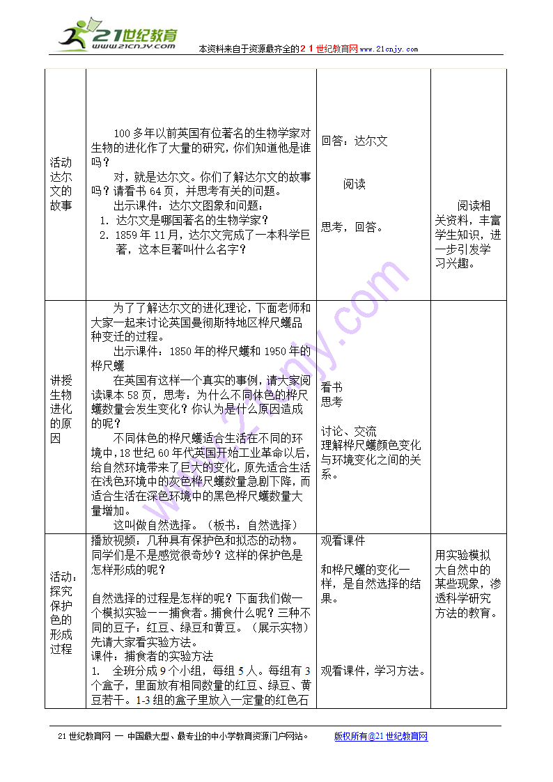 《生物进化的原因》教学设计.doc第2页