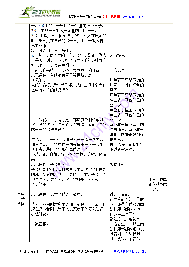 《生物进化的原因》教学设计.doc第3页