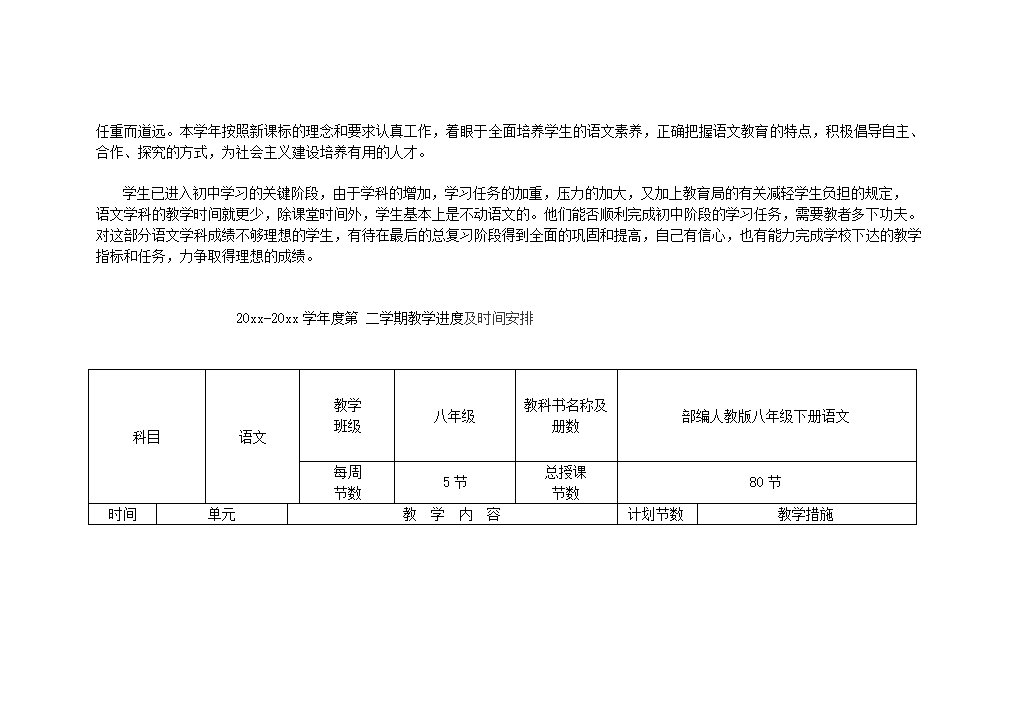 初中语文部编版八年级语文下册教学计划.doc第3页