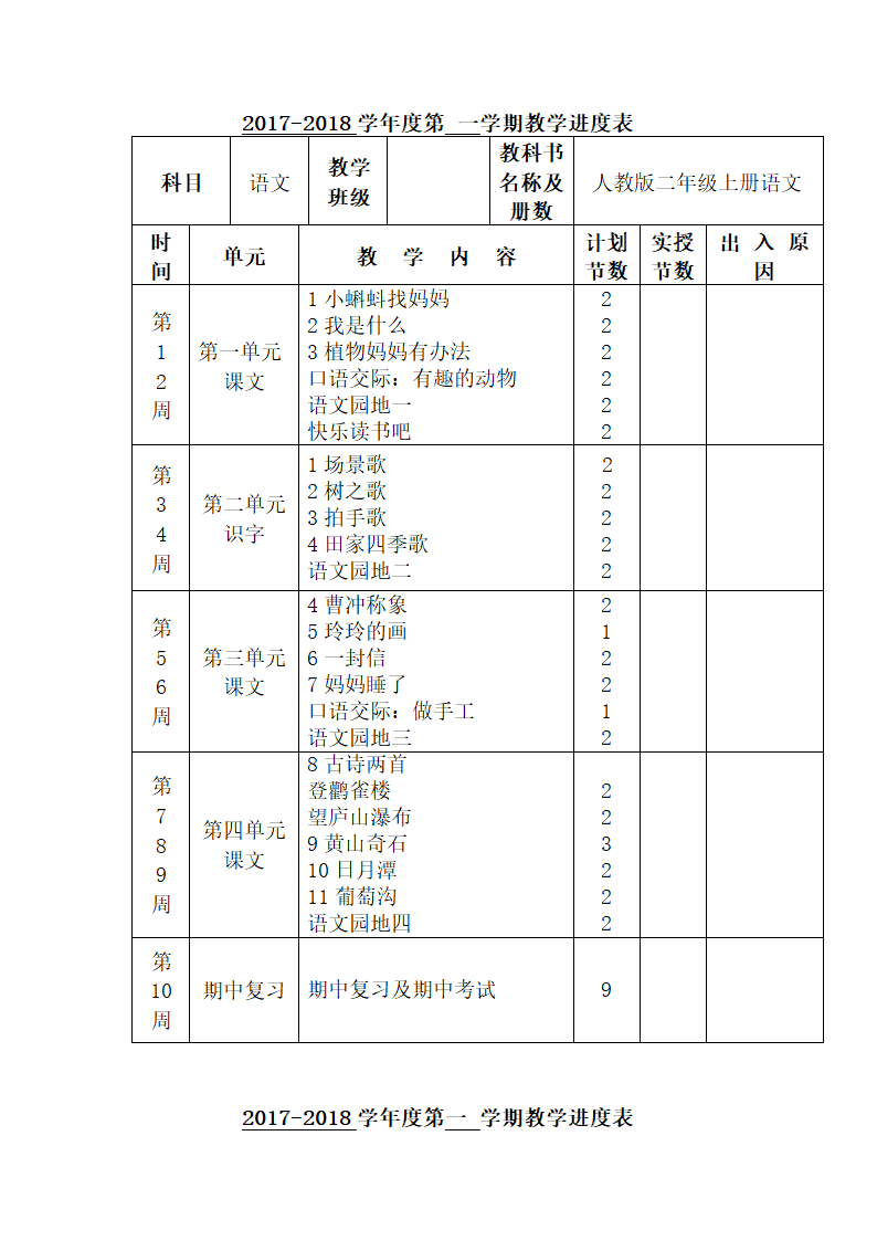 部编版2017新版二年级上册语文第一单元教案.doc第2页