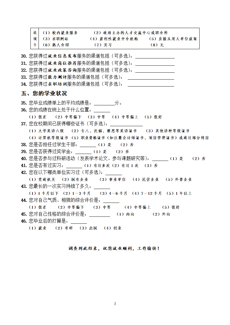 高校毕业生就业服务调查问卷.doc第3页