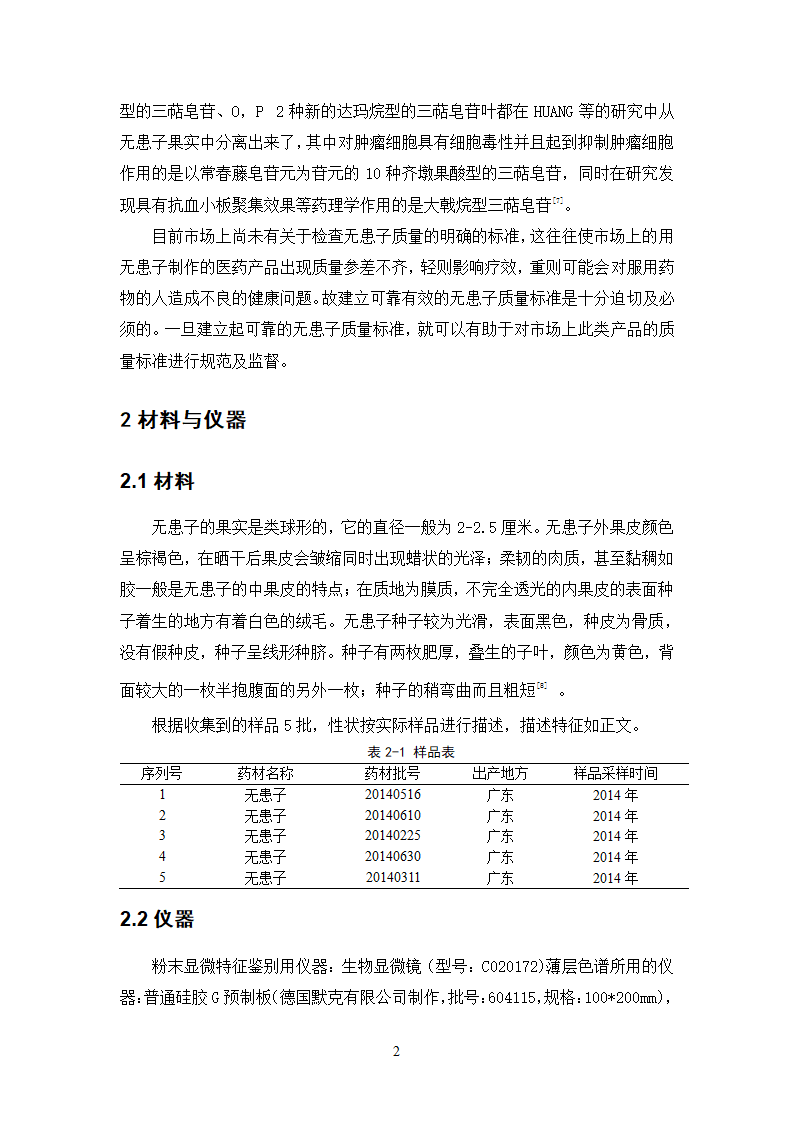 中药学论文 无患子的质量标准研究.doc第7页