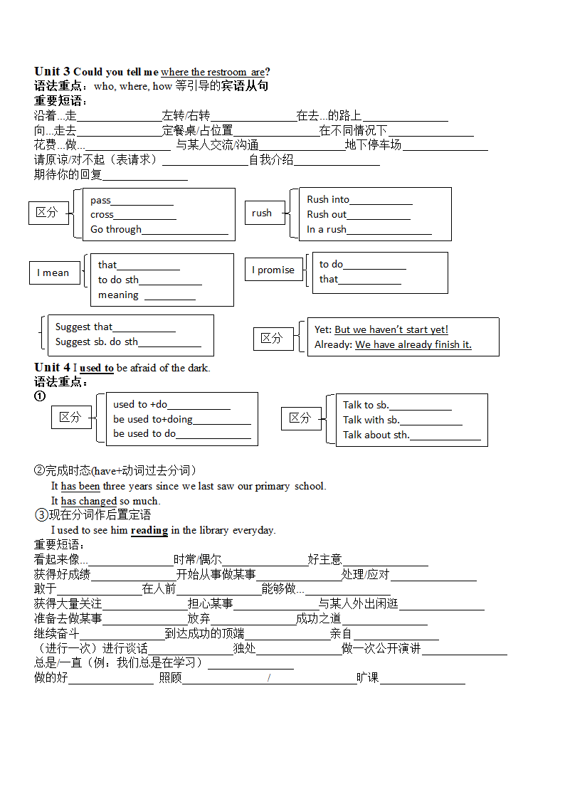 人教版九年级英语全册 重要词组 （无答案）.doc第2页