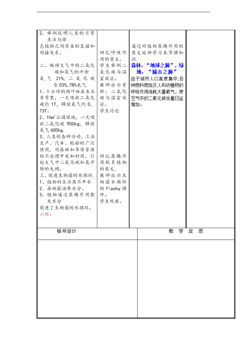 7.1绿色植物在生物圈中的作用 教案.doc第3页