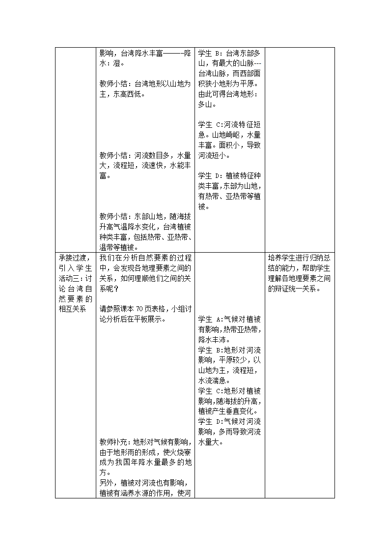 中图版地理七年级下册 7.2台湾省  教案（表格式）.doc第3页