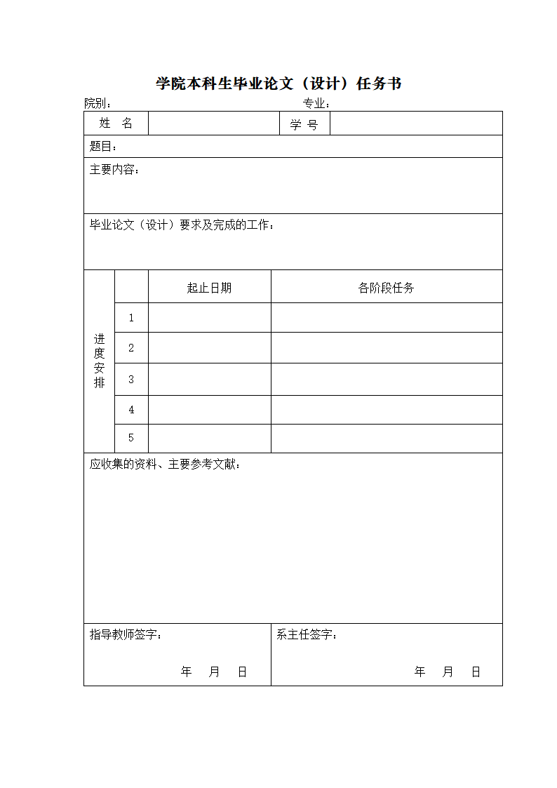 学院本科生毕业论文（设计）任务书.doc