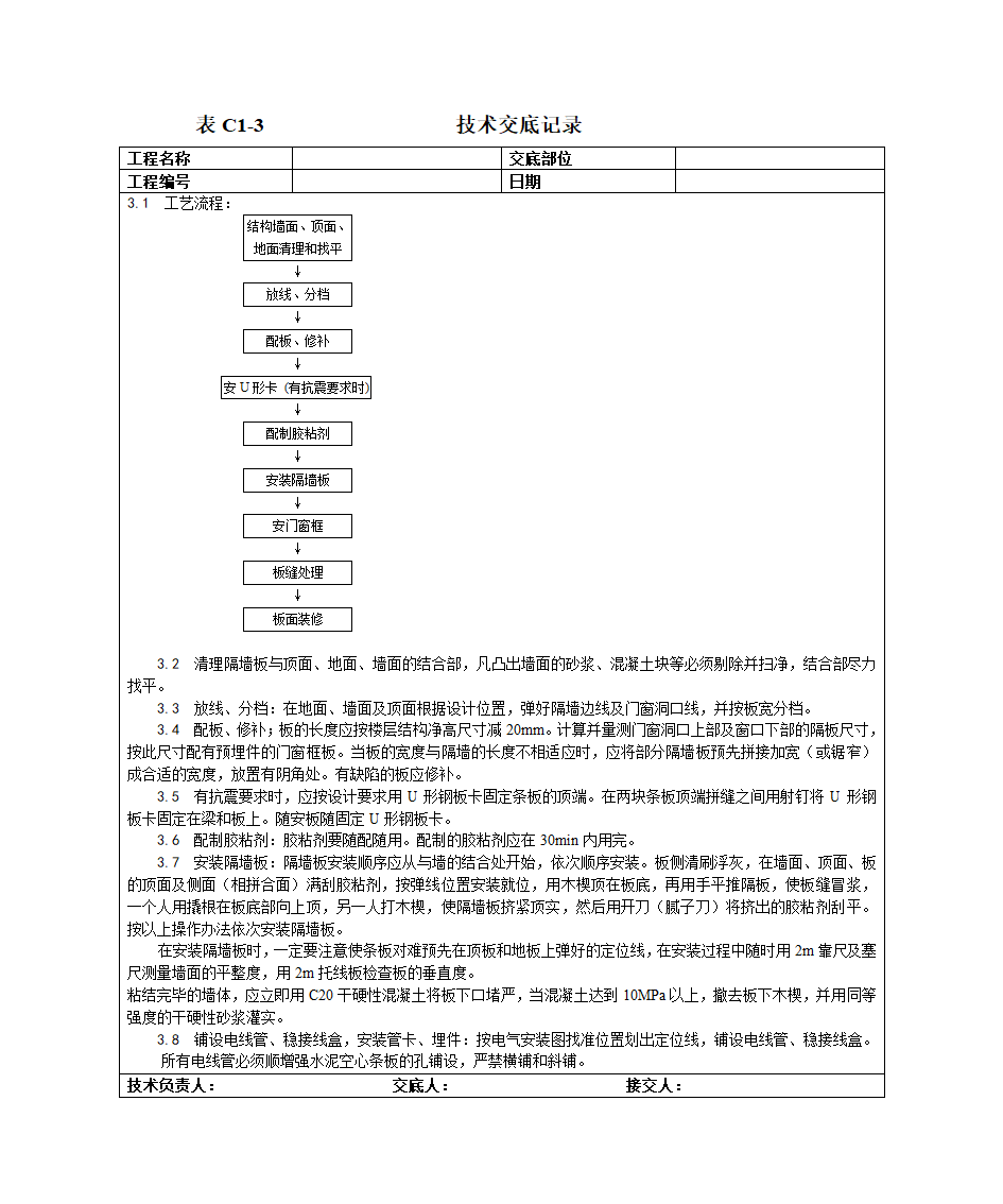 增强水泥(GRC)空心条板隔墙施工工艺.doc第2页