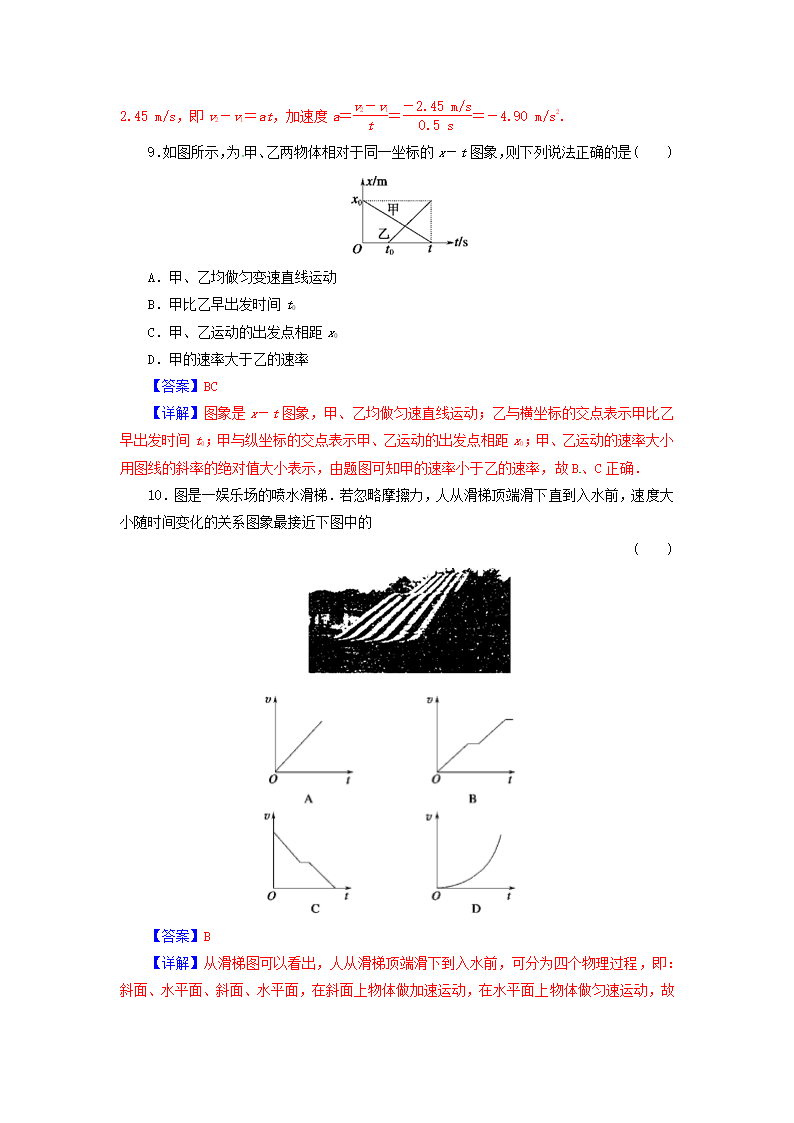 2012版物理一轮精品复习学案：单元复习（一）（必修1）.doc第6页