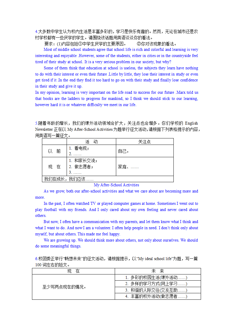 2022年牛津深圳版中考英语书面表达话题资料（三）.doc第2页