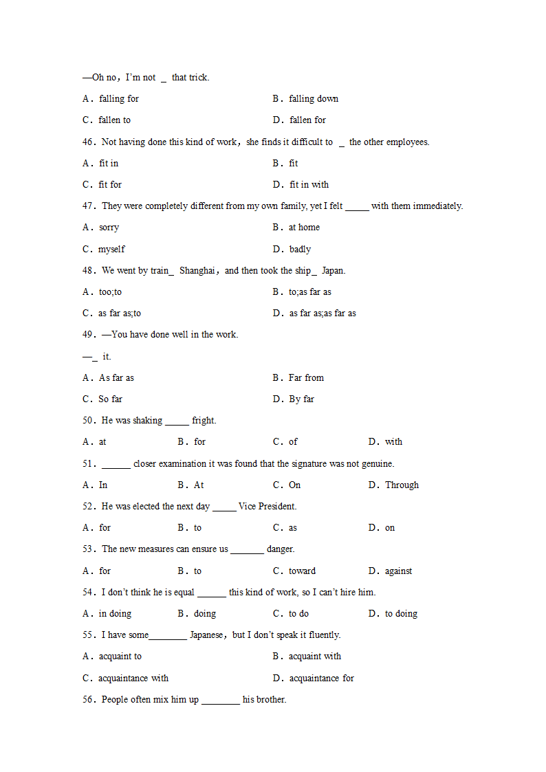 高考英语单项选择分类训练：介词（含解析）.doc第5页