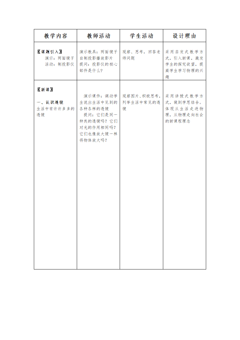 人教版八年级上册物理第五章第一节透镜 教学设计.doc第5页