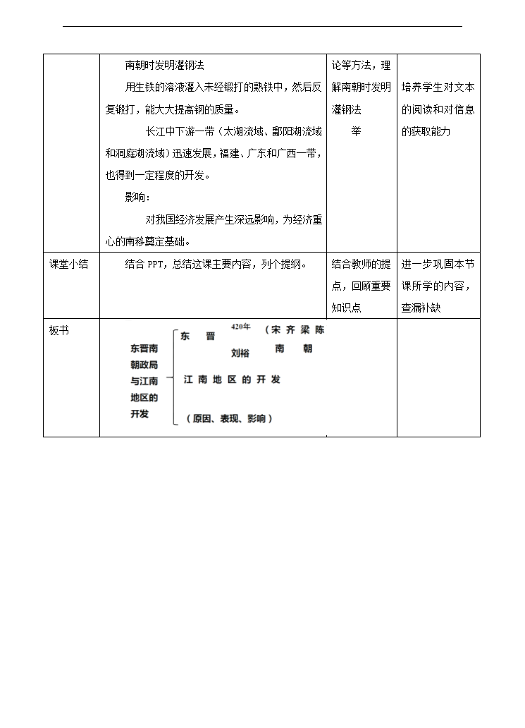 初中历史与社会人教版八年级上册《第2课时 东晋南朝政局与江南的开发》教材教案.docx第5页