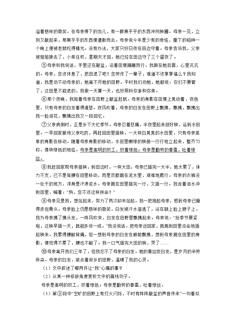 2023年中考语文专项专练：现代文阅读的综合（含答案）.doc第9页