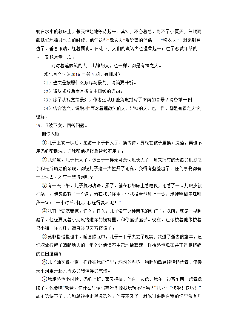 2023年中考语文专项专练：现代文阅读的综合（含答案）.doc第28页