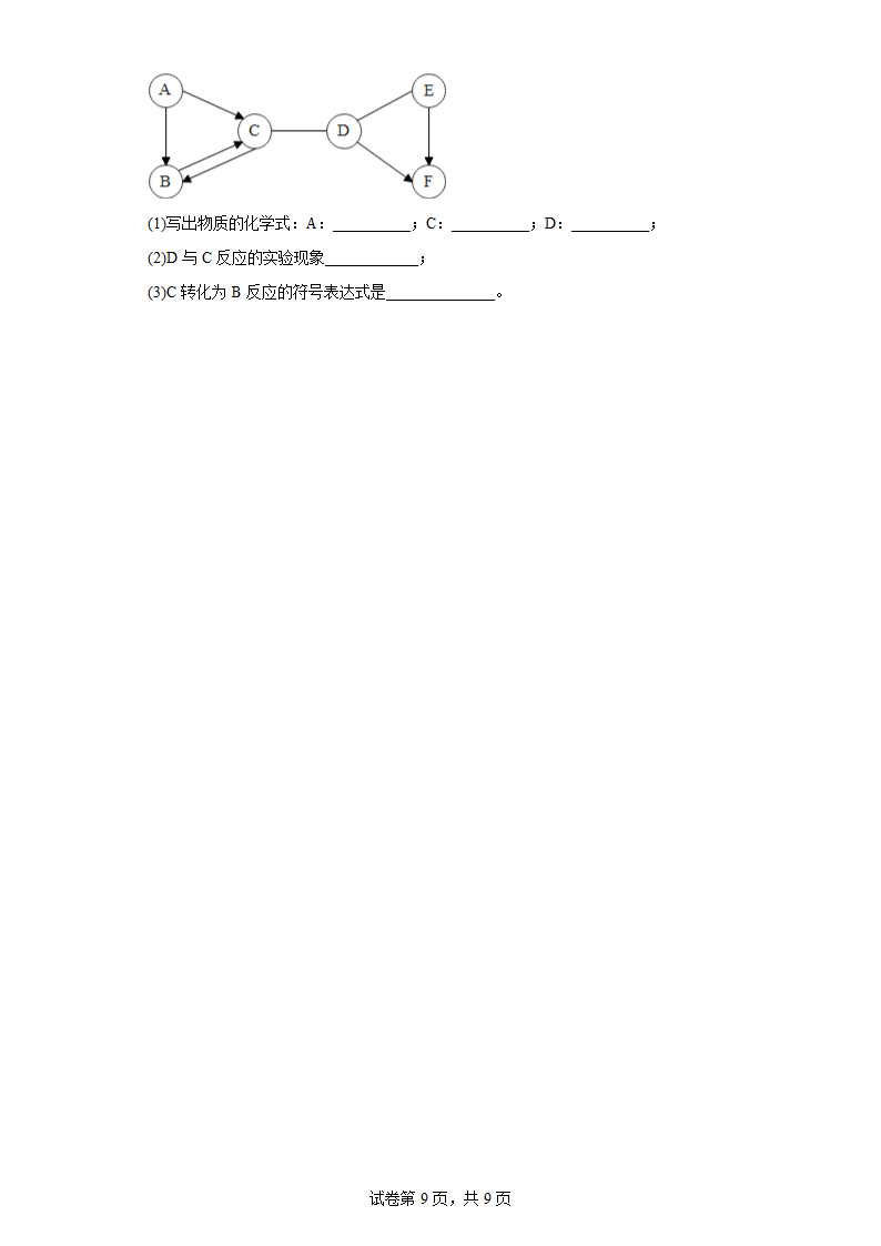 2023年中考化学专题训练：推断题（无答案）.doc第9页